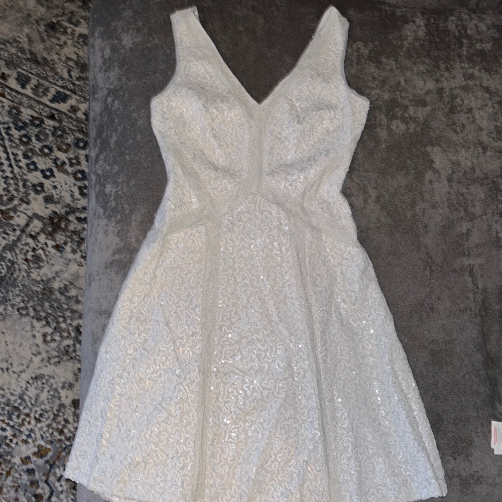 BCBG Maxazria - White Sequin Dress